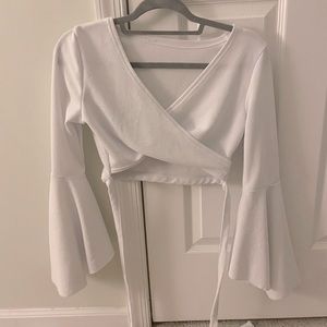 Shein bell sleeve crop top